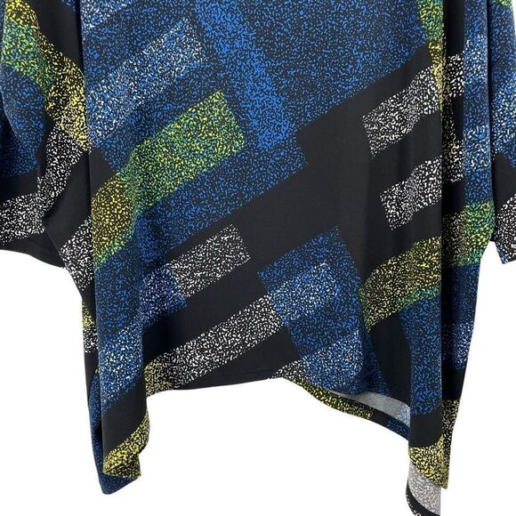 Clara Sun Woo geometric splash print boxy top blouse Size XS black blue - Picture 4 of 7